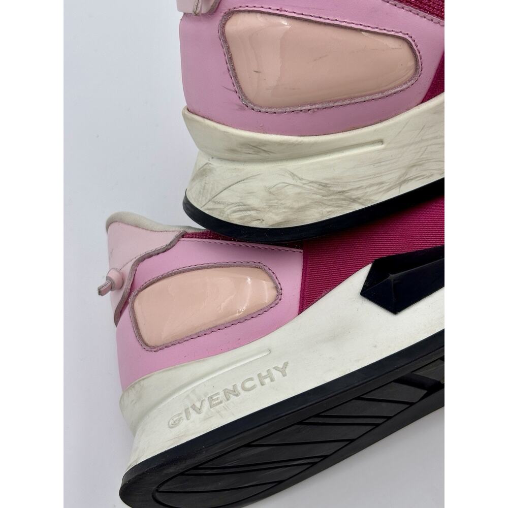 Authentic Givenchy Star Runner Sneakers Pink Raspberry Size 8.5 Leather Elastic - Picture 15 of 16